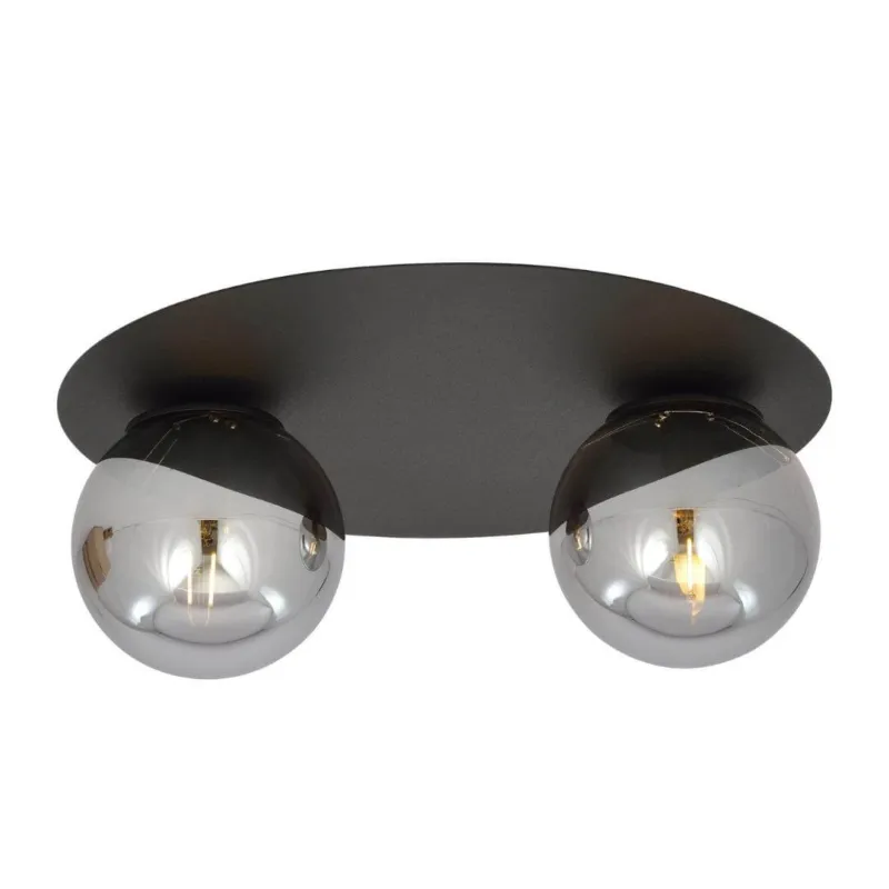 Tani Sufitowa lampa Manx 2 z popielatymi kloszami ze szkła