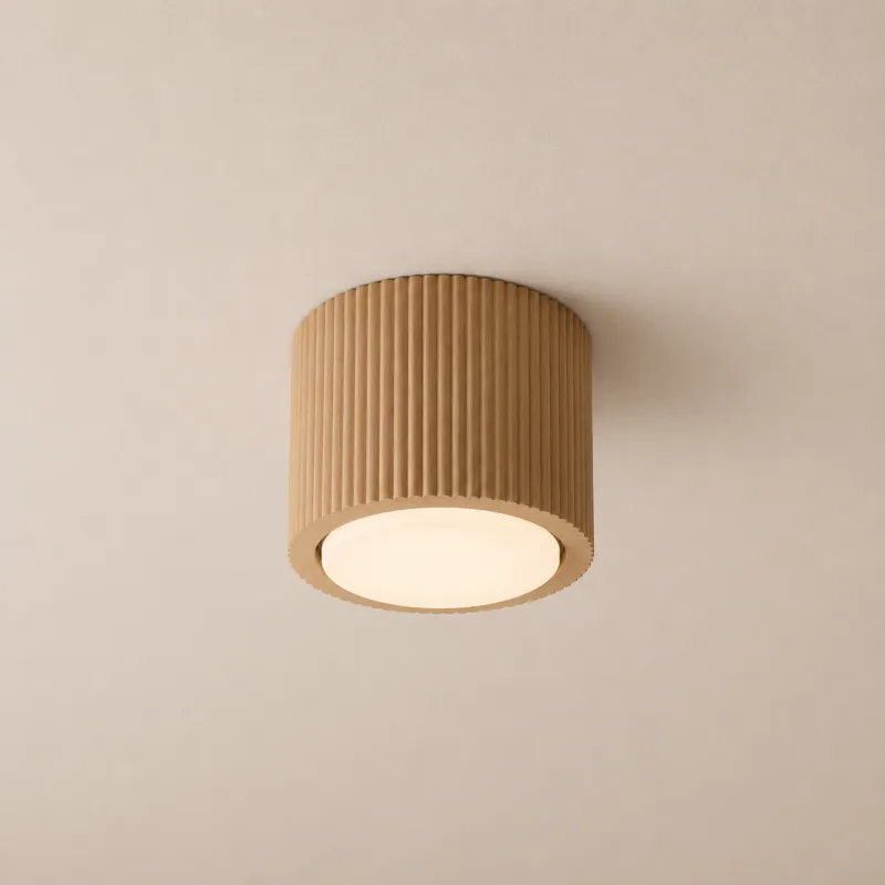 Spot sufitowy Orbis Wood M – naturalne drewno Tani