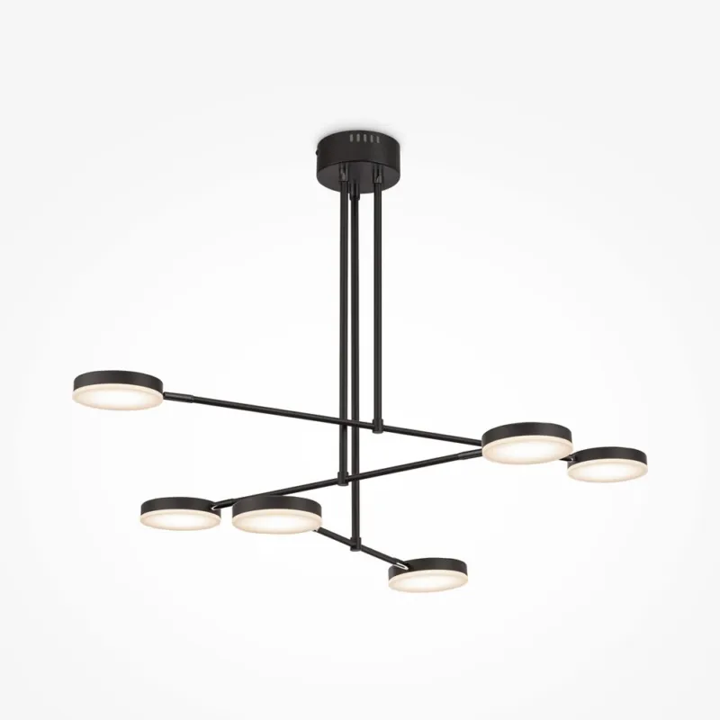 Prosta lampa sufitowa Fad 6 w czarnym kolorze Tylko dziś
