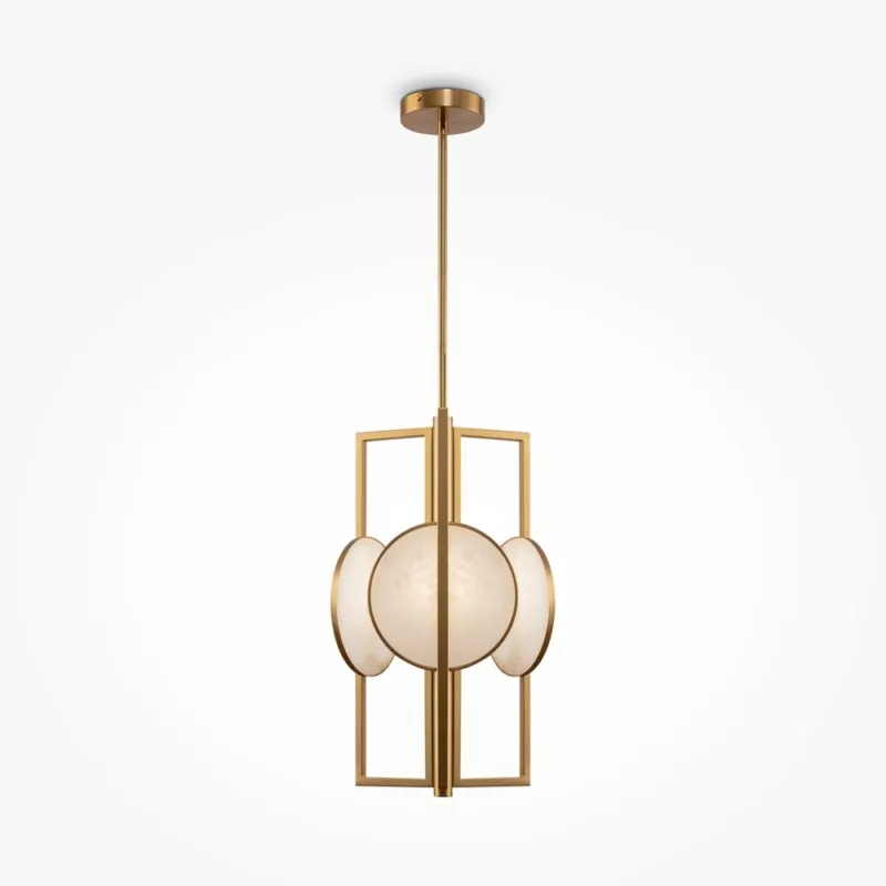 Hit cenowy Mosiężna lampa sufitowa Marmo na metalowym stelażu