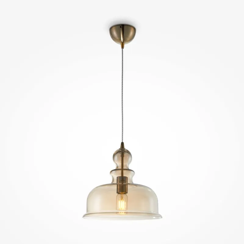 Bursztynowa lampa wisząca Tone ze szklanym kloszem Bezpieczna płatność