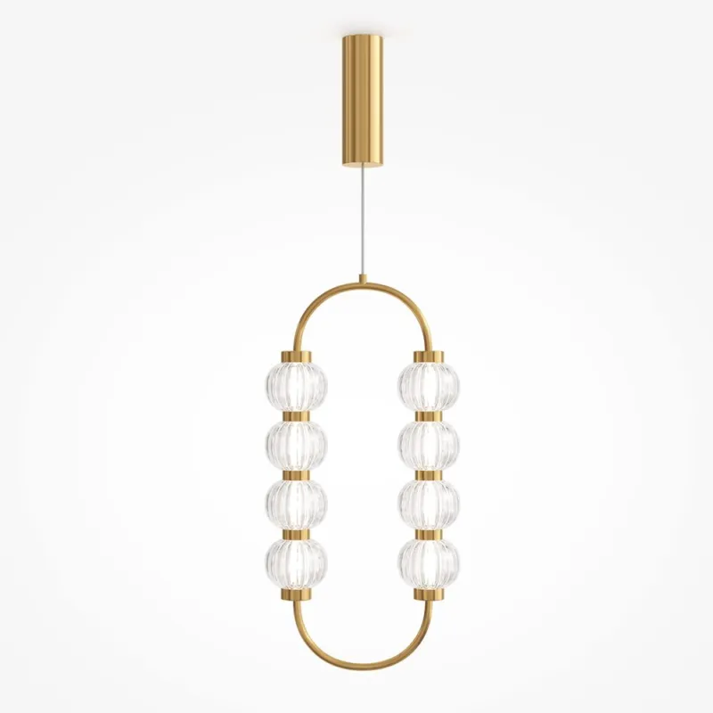 Dostępne od ręki Elegancka lampa wisząca Amulet w złotym kolorze