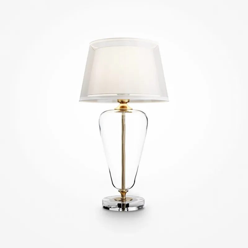 Szklana lampa stołowa Verre z podwójnym abażurem Taniej