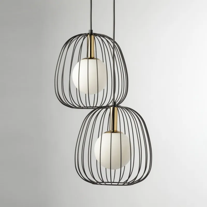 Kaskadowa lampa wisząca Veder 2 w czarnym kolorze Promocja