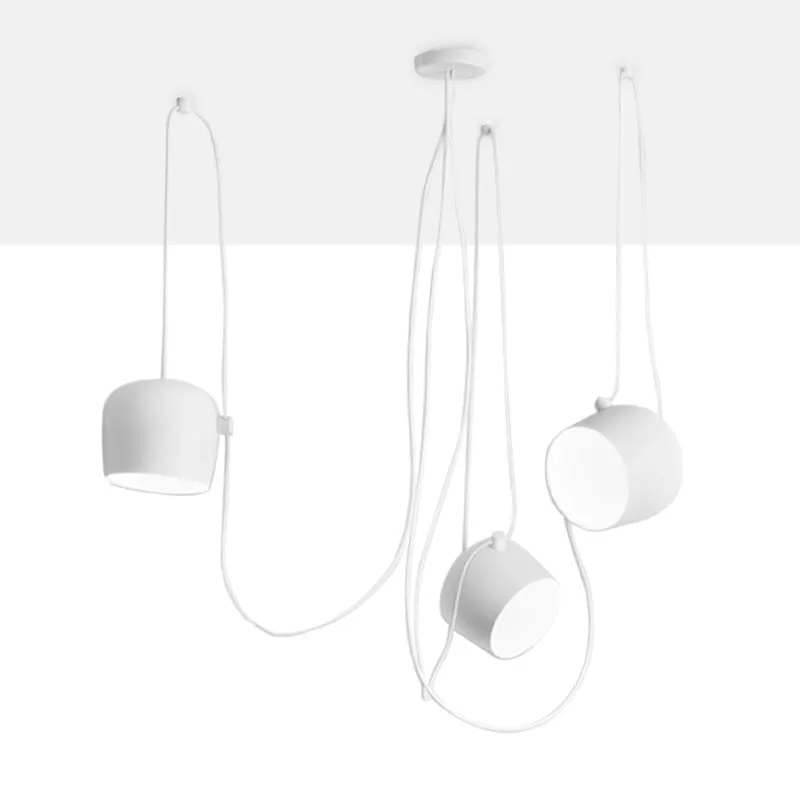 Niska cena Metalowa lampa wisząca Rittoro 3 w białym kolorze