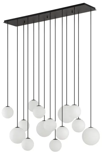 Ostatnia szansa Lampa wisząca szklane białe kule na czarnej podstawie Nowodvorski 11408 Snowball 14xG9