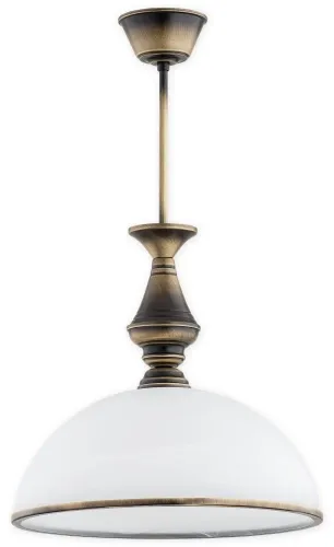 Dodaj do koszyka Klasyczna pojedyncza lampa sufitowa stelaż patyna i klosz alabaster Lemir O3167 W1 PAT Hermes E27 35cm