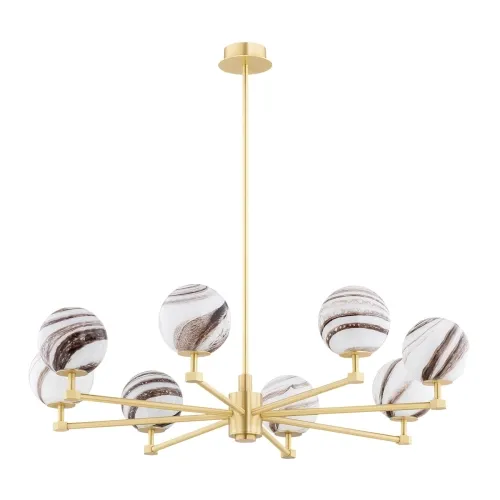 Mosiężny szczotkowany żyrandol sufitowy z kloszami szklanymi kulami Argon 5067 Aruba 8xE14 82cm Oferta