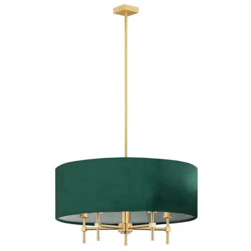 Złota szeroka lampa sufitowa z zielonym abażurem z weluru Argon 2146 Abbano 5xE27 60cm Zamów teraz