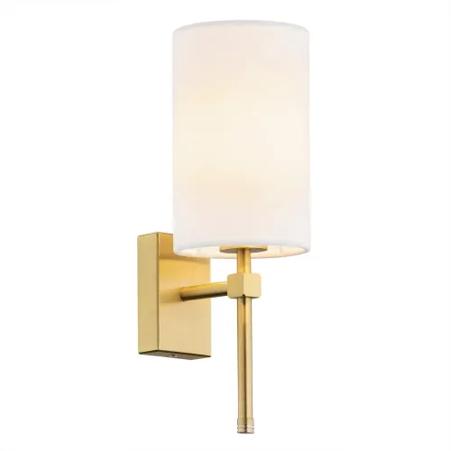 Mosiężna lampa ścienna z welurowym białym abażurem Argon 8034 Abruzzo E14 Ostatnie sztuki