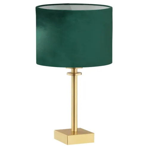 Złota lampa stołowa z zielonym abażurem z weluru Argon 8106 Abbano E27 380cm Super okazja