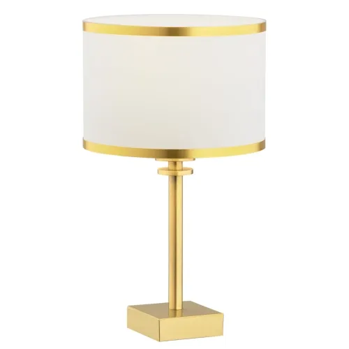 Złota lampa stołowa z śmietankowym abażurem Argon 8029 Abbano E27 380cm Kup online