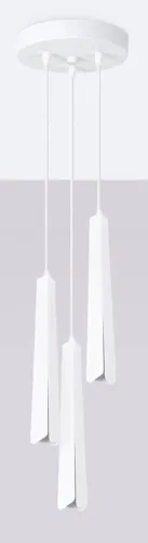 Biała lampa wisząca z trzema tubularnymi kloszami nad stół Sollux Lighting SL.1398 Prysm 3xG9 19,5cm Nowość