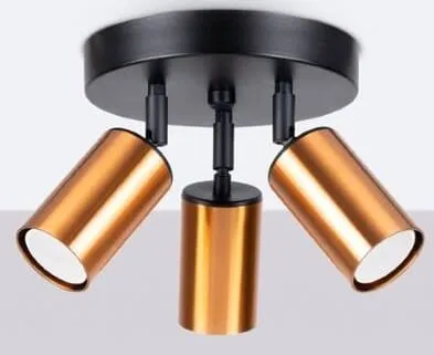 Lampa trzy miedziane reflektory na okrągłej podstawie Sollux Lighting SL.1377 Winx 3xGU10 19,5cm Bestseller