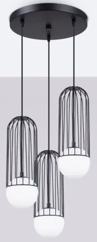 Obniżka ceny Czarna lampa wisząca z trzema białymi kulami Sollux Lighting SL.1336 Brina 3xG9 34cm