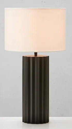 Hit cenowy Skandynawska lampa stołowa czarna podstawa z białym bawełnianym abażurem MarkSlojd 108670 Hashira E27 60cm