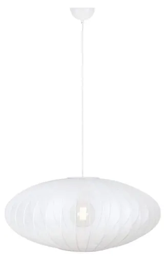 Biała lampa wisząca z owalnym nylonowym kloszem MarkSlojd 108790 Florence E27 75cm Tylko dziś