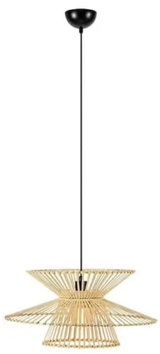 Czarna lampa wisząca z bambusowym kloszem MarkSlojd 108785 Duplici E27 57cm Ostatnia szansa