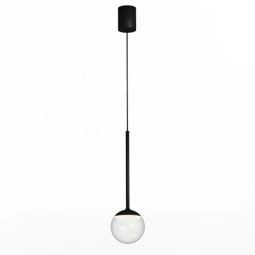 Bezpieczne zakupy Czarna lampa wisząca z szklaną kulą do łazienki Yaskr PL0105-BK Orra LED 6W 3000K IP44 9,7cm