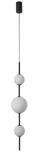Szybka wysyłka Czarna pionowa lampa wisząca łazienkowa z białymi kulami Yaskr PL0109-3 Bolti LED 14W 3000K ściemnialna