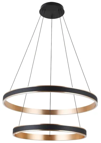 Zniżka Lampa wisząca dwa okręgi czarny/złoty Azzardo AZ5779 Rio 50+70 3-step Dimm LED 86W 3000K