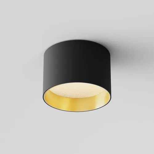 Czarno złota okrągła płytka lampa sufitowa spot Maytoni C089CL-8W3K-BMG Vega LED 8W 3000K CRI90 110stopni 6cm x 9cm Darmowy zwrot