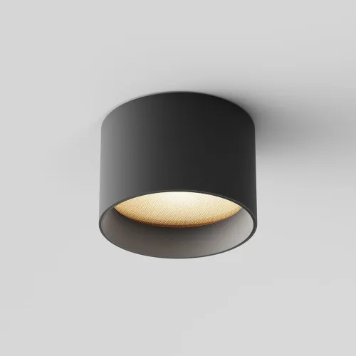 Czarna okrągła płytka lampa sufitowa spot Maytoni C089CL-8W3K-B Vega LED 8W 3000K CRI90 110stopni 6cm x 9cm Taniej