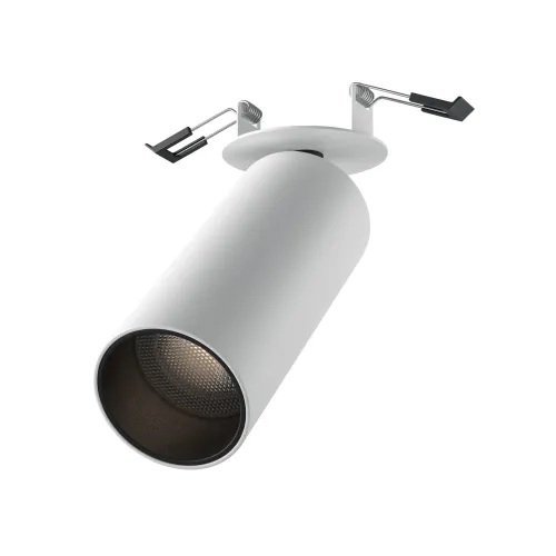 Biało czarna okrągła lampa podtynkowa z reflektorem Maytoni C053CL-L12W4K-W-W Focus LED 12W 4000K CRI90 50stopni Łatwy zwrot
