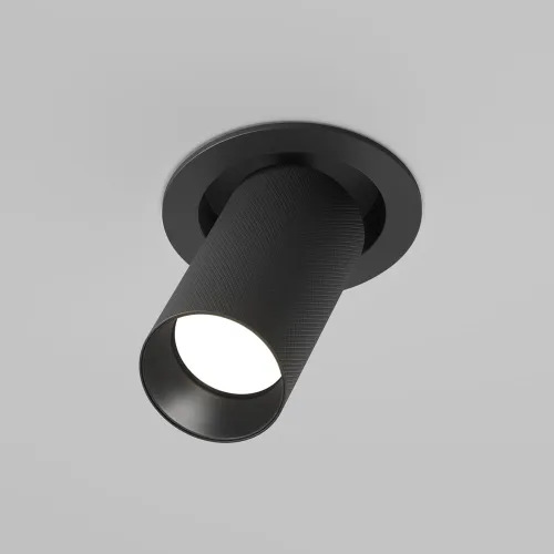 Czarna strukturalna lampa podtynkowa z wystającym reflektorem Maytoni C081CL-01-GU10-B Artisan GU10 5,4cm Super okazja