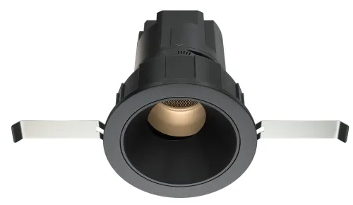 Czarna wklęsła okrągła lampa podtynkowa Maytoni DL057-7W3K-B Wise LED 7W 3000K 36stopni 6,2cm Hit cenowy