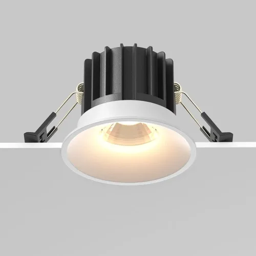 Biała wklęsła okrągła lampa podtynkowa Maytoni DL058-12W3K-W Round LED 12W 3000K 8cm Taniej