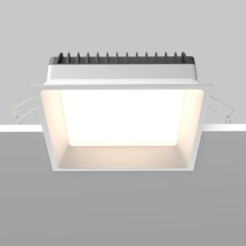 Cena promocyjna Kwadratowa biała lampa podtynkowa wodoodporna Maytoni DL056-24W3-4-6K-W Okno LED 24W 3000-6000K IP44 17cm