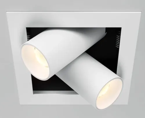 Biała kwadratowa lampa podtynkowa z dwoma regulowanymi reflektorami Maytoni DL094-02-7W3K-W Magnum LED 14W 3000K 11,2cm Zamów teraz