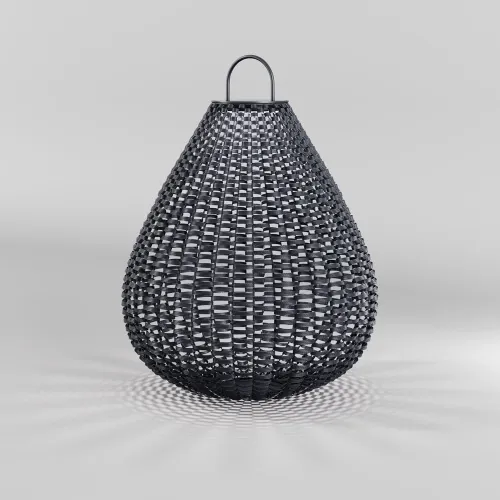 Szybka dostawa Solarna zewnętrzna czarna lampa solarna stojąca w stylu plecionego worka Maytoni OSL599FL-L5B3K1 Plet LED 5W 3000K IP65 61cm
