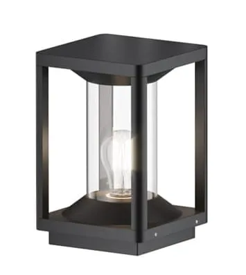 Ograniczona ilość Grafitowa zewnętrzna lampa stojąca z szklanym kloszem Maytoni O452FL-01GF Cell E27 IP54 22cm