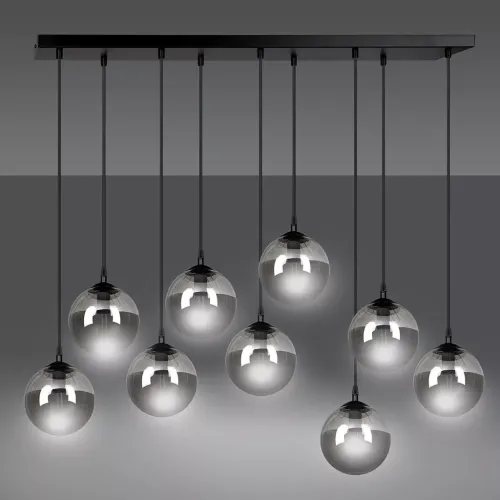 Lampa wisząca z grafitowymi kloszami kulami nad stół Emibig 712/9 Cosmo 9 Bl Niska cena