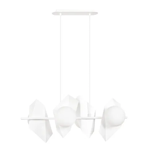 Lamp wisząca biała cztery kule z geometryczną osłoną Emibig 637/4 Biały Drifton 4 White 4xE14 40cm Okazja