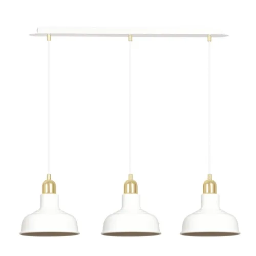 Lampa wisząca trzy nowoczesne abażury na listwie Emibig 1043/3 Biały Ibor 3 White 3xE27 Bezpieczna płatność