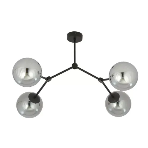 Lampa sufitowa cztery kule szklane grafitowe połysk Emibig 1134/4 Czarny Space 4 Black/Grafit 4xE14 Rabat