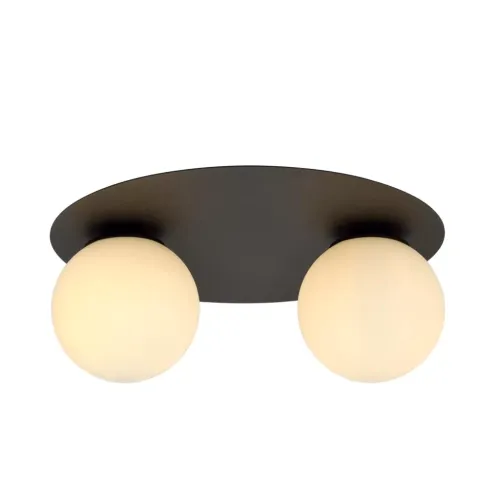 Oferta Lampa sufitowa okrągła rozeta dwie kule Emibig 1127/2 Czarny Solar 2 Black/Opal 2xE14 43cm