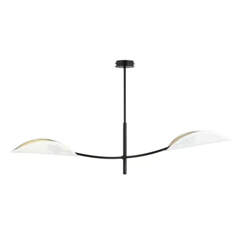 Lampa sufitowa czarny trzon biało złote abażury przypominające liście Emibig 1107/2 Czarny Lotus 2 White/Gold 2xE14 Tylko dziś