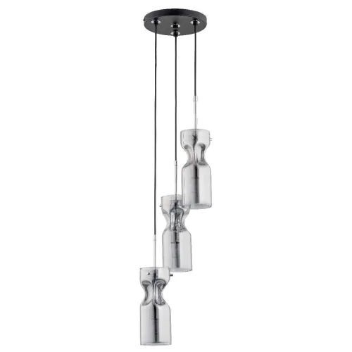 Lampa wisząca na okrągłej podsufitce czarna nowoczesne chromowane klosze Kapris Mini Alfa 63016 3xE14 100cm x 20cm Do wyczerpania zapasów
