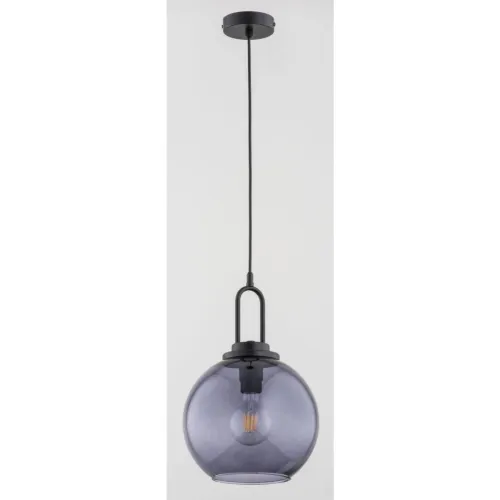 Tylko dziś Lampa pojedyncza wisząca do jadalni loft czarna z grafitowym kloszem kulą Septum Black Alfa 60904 E27 87cm x 25cm