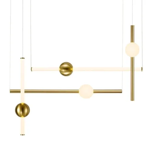 Zniżka Designerska lampa wisząca Step Into Design ST-1691S-4 O-Line LED 32W 3000K 78cm x 266cm mosiądz