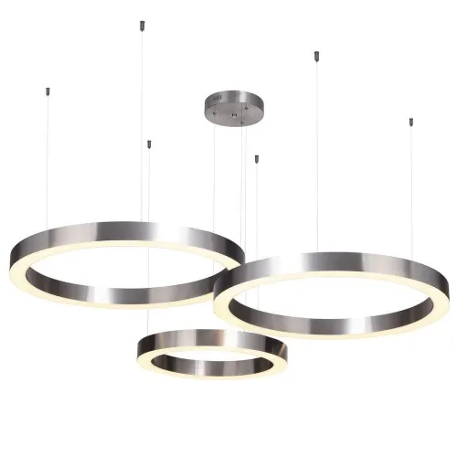 Lampa wisząca trzy niklowe obręcze Step Into Design ST-8848-40+60+60 nickel Circle LED 85W 3000K Ostatnia szansa