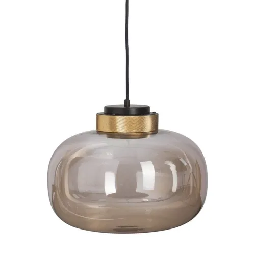 Rabat Lampa wisząca spłaszczona bursztynowa kula z elementami mosiądzi Step Into Design 9969P/B amber Boom LED 12W 3000K 35cm x 184cm