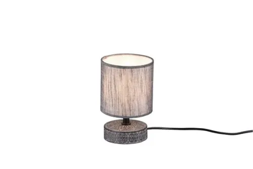 Zamów teraz Lampa nocna szara z płaską podstawą we wzory rustykalna shabby chic RL R50980111 Marie E14 20cm