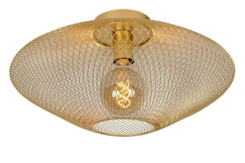 Złota lampa sufitowa plafon z metalową siatką Lucide 21123/45/02 Mesh E27 45cm Bezpieczne zakupy