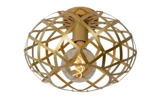Złota matowa lampa sufitowa z kulistym metalowym kloszem Lucide 21117/30/02 Wolfram E27 30cm Promocja