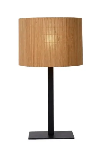 Ekspresowa dostawa Czarna lampa stołowa z bambusowym kloszem boho Lucide 03529/81/30 Magius E27 52cm